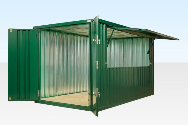 4m XL Flat Pack Kiosk (RAL6005) - Green